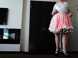 sissy射線在桃紅色sissy禮服2